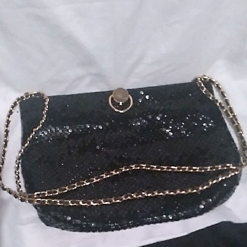 Vintage Elegant Black Bueno Mesh Evening Bag